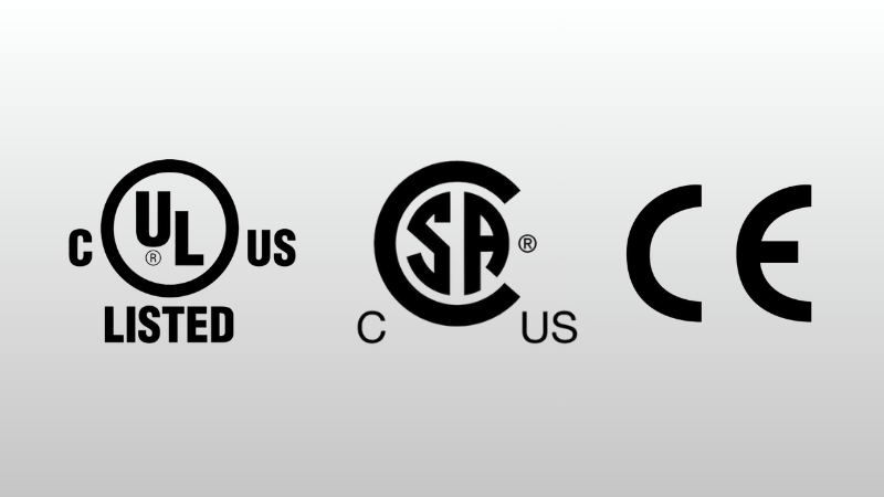 1. UL/CE Certified Products